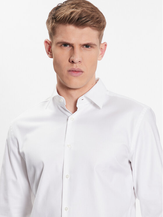 BOSS Boss Marškiniai 50470583 Balta Slim Fit