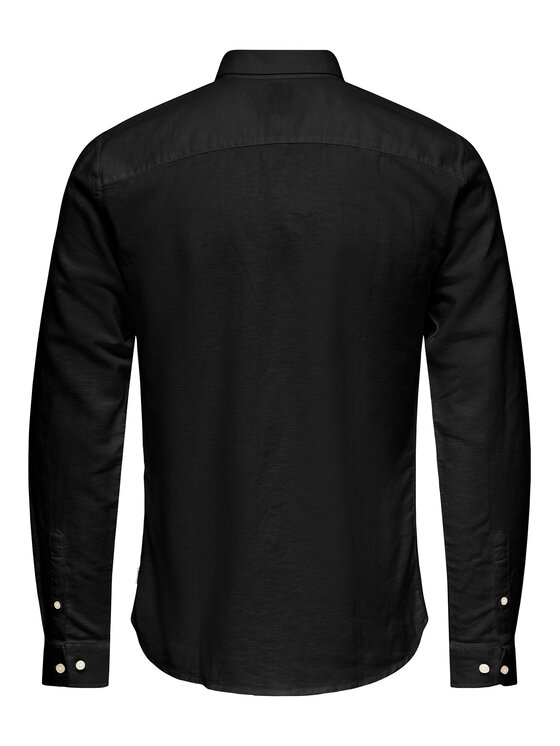 Only & Sons Only & Sons Риза 22012321 Черен Slim Fit