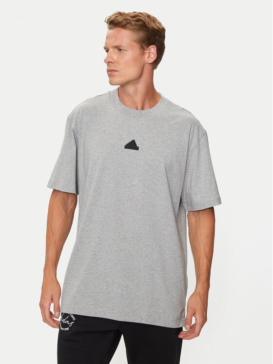 adidas Tričko Brand Love IW3541 Sivá Loose Fit