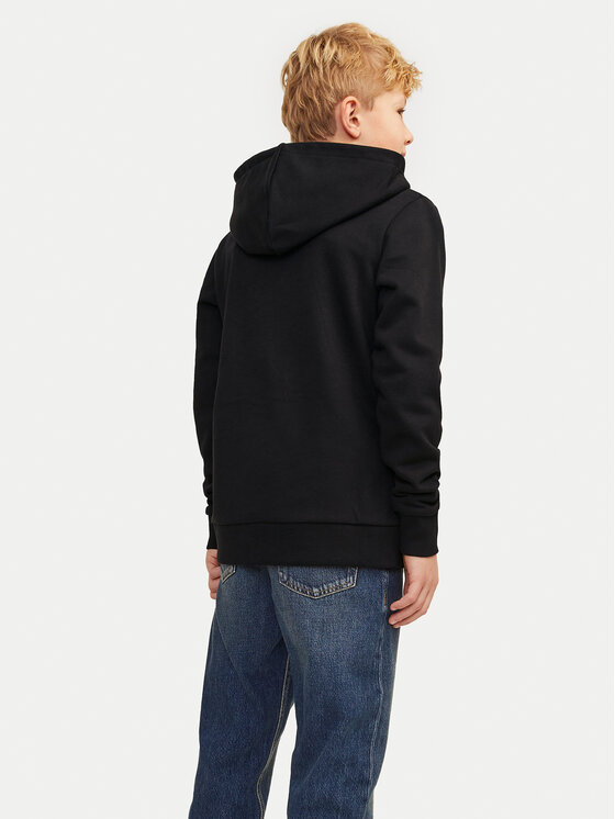 Jack & Jones Junior Jack & Jones Junior Bluza Caleb 12259564 Czarny Relaxed Fit