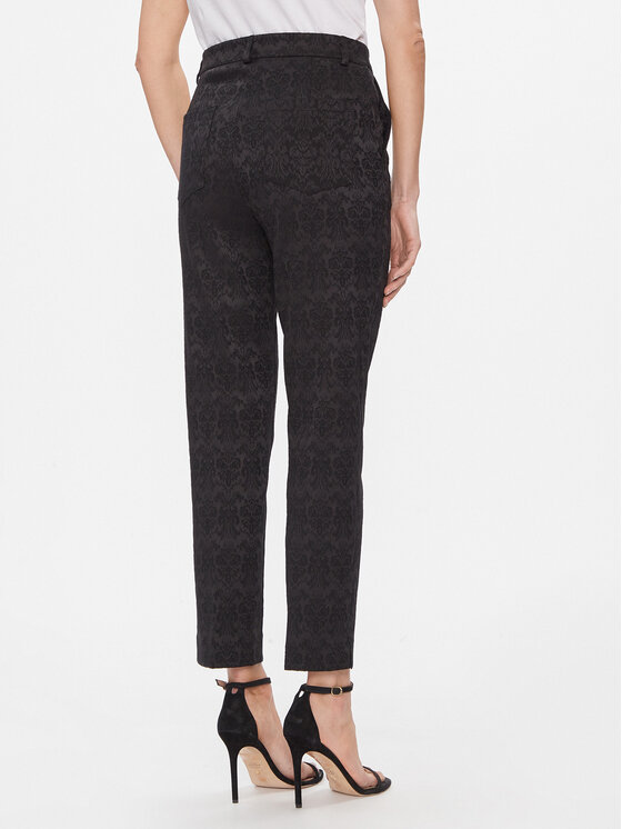 Please Please Spodnie materiałowe P0YCCGO000 Czarny Slim Fit
