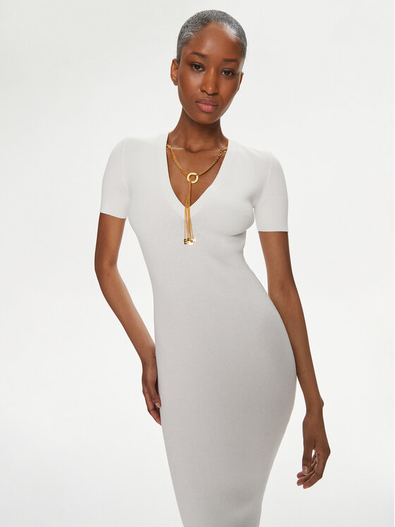 Elisabetta Franchi Elisabetta Franchi Ikdienas kleita AM-62S-41E2-V380 Balts Slim Fit