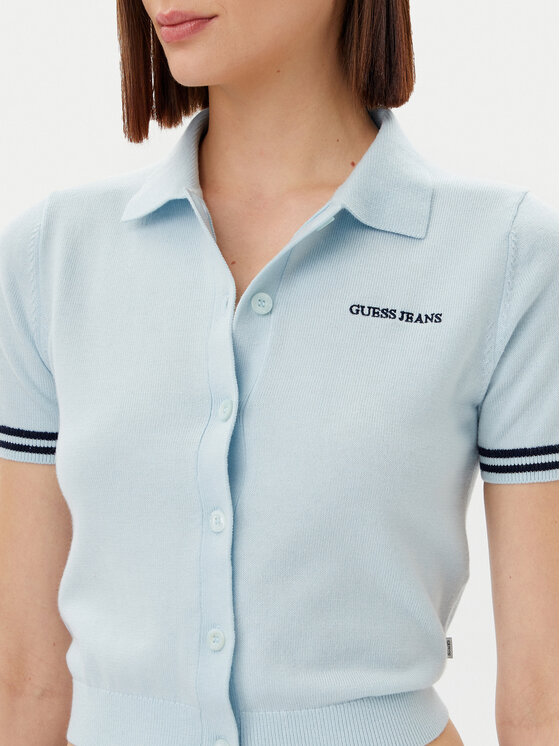 Guess Jeans Guess Jeans Strickjacke W5GR03 Z3HO2 Himmelblau Regular Fit