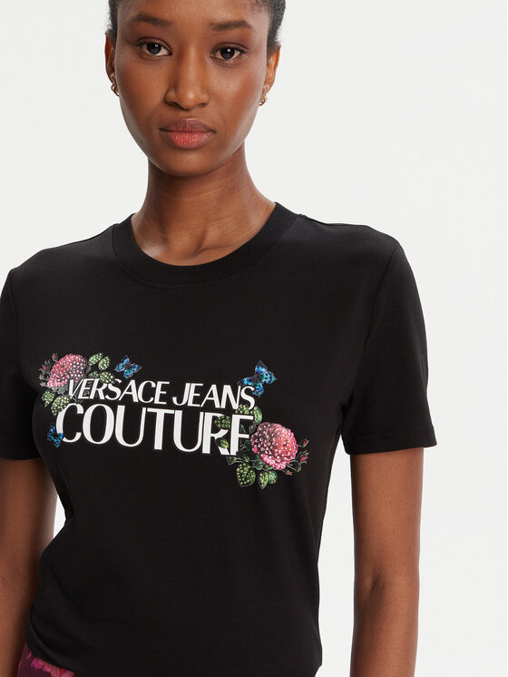 Versace Jeans Couture Versace Jeans Couture Tricou 79HAHB00 CJB01 Negru Regular Fit