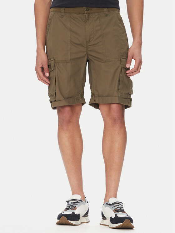 Aeronautica Militare Aeronautica Militare Szövet rövidnadrág 251BE250CT3501 Khaki Regular Fit