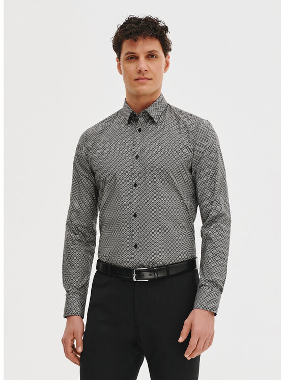 Pako Lorente Pako Lorente Koszula P25SF-1X-025 Szary ciemny Slim Fit