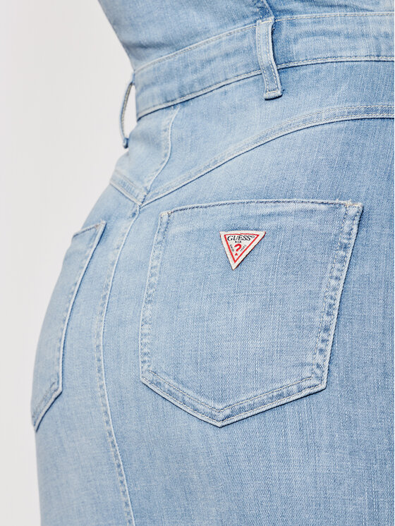 Guess Guess Jeans haljina Foulard W1GK19 D3ZT7 Plava Slim Fit