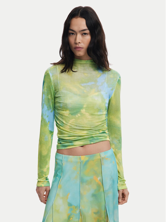 Desigual Desigual Fustă maxi Desvanecer 25WWFK06 Verde Regular Fit
