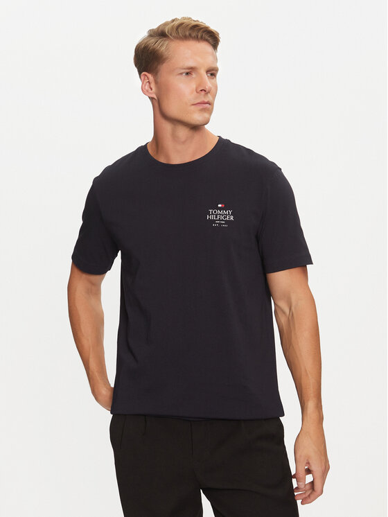 Tommy Hilfiger Tričko MW0MW36500 Tmavomodrá Regular Fit