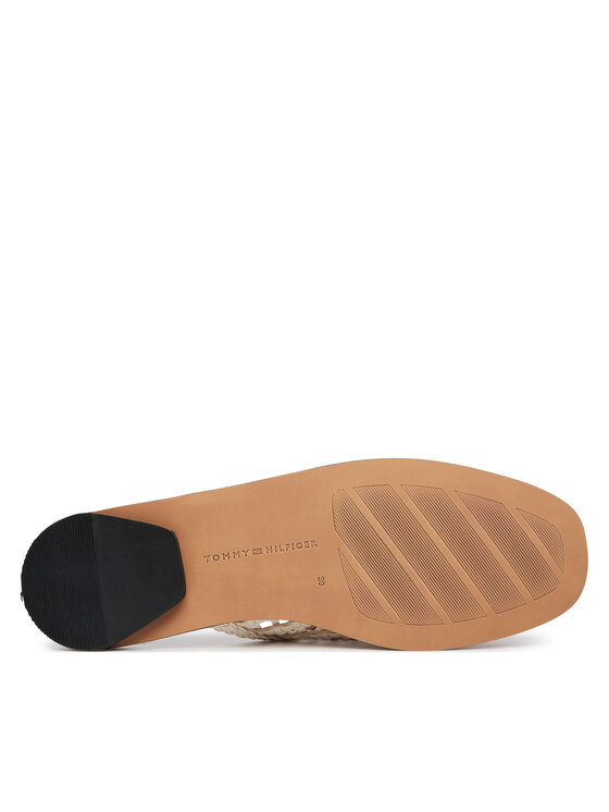 Tommy Hilfiger Tommy Hilfiger Šľapky Hilfiger Leather Mix Flat Mule FW0FW09280 Krémová