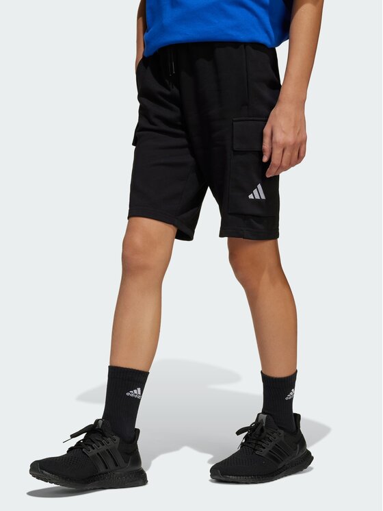 adidas adidas Szorty materiałowe Essentials Cargo Czarny Regular Fit
