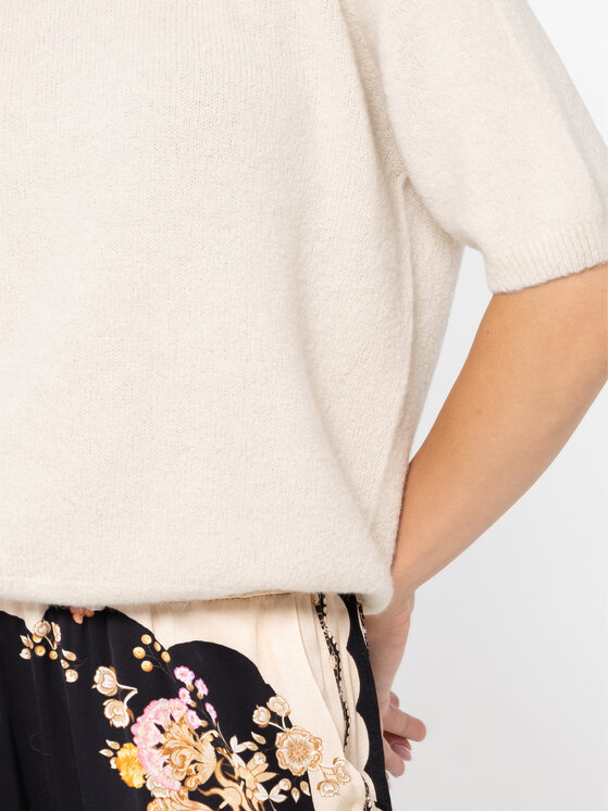 Miss LK Miss LK Sweter MISSLKS Beżowy Regular Fit