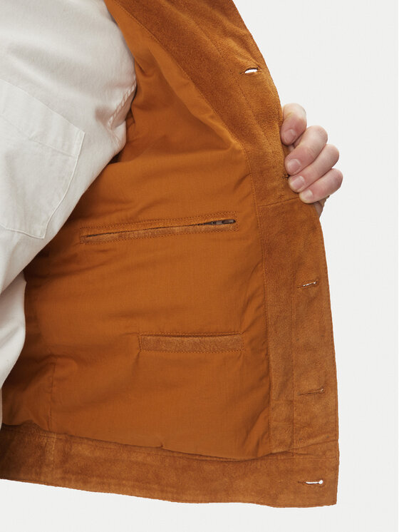 Serge Pariente Serge Pariente Usnjena jakna Jeans Rjava Regular Fit