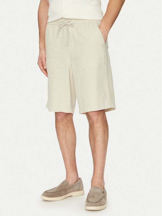Guess Guess Medžiaginiai šortai F5GD00 WH4J0 Žalia Regular Fit