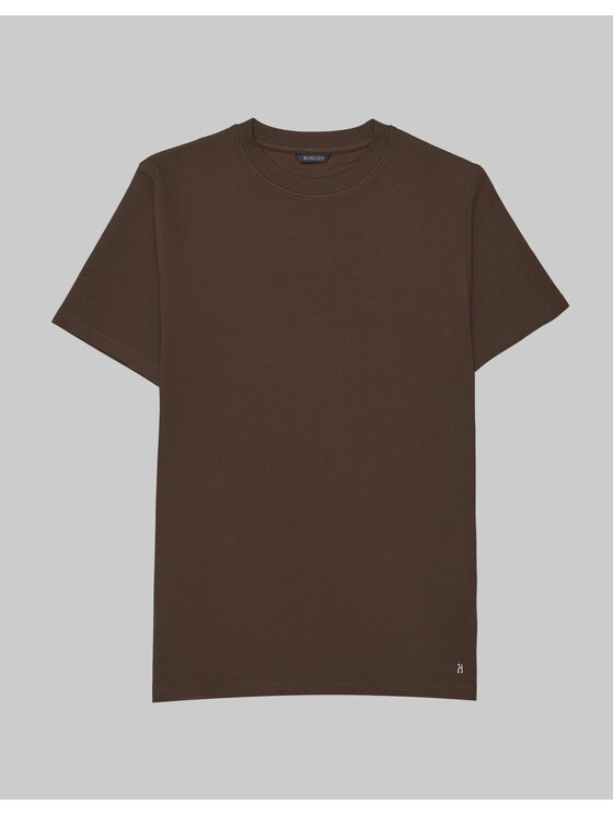 Borgio Borgio T-Shirt valleve Brązowy Classic Fit