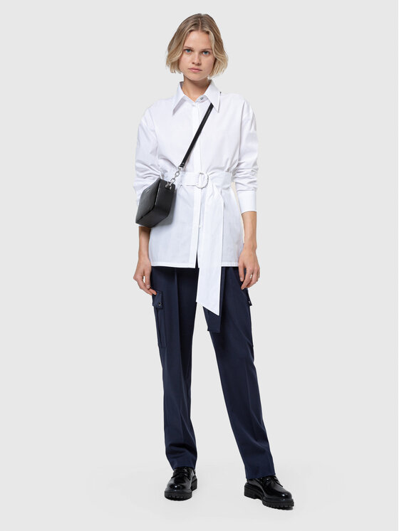 HUGO Hugo Krekls Evey 50439489 Balts Relaxed Fit