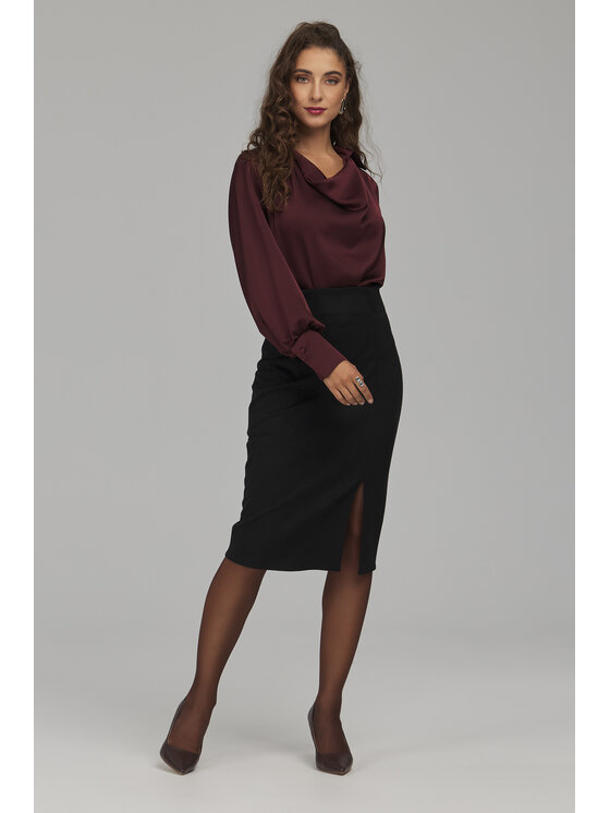 NIFE NIFE Spódnica midi SP89 Czarny Fitted Fit
