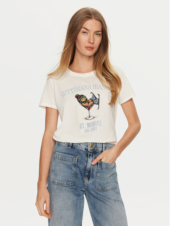 ViCOLO T-shirt RS0056 Écru Regular Fit, taglia : OS