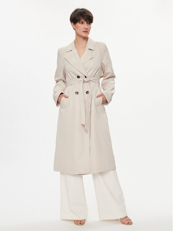 Pieces Pieces Tenchcoat Scarlett 17146474 Beige Regular Fit