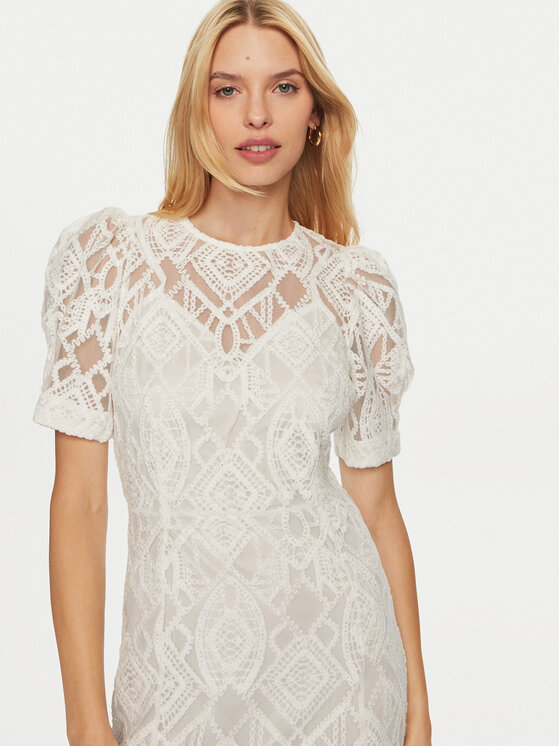 YAS YAS Sukienka koktajlowa Fia 26035637 Écru Regular Fit