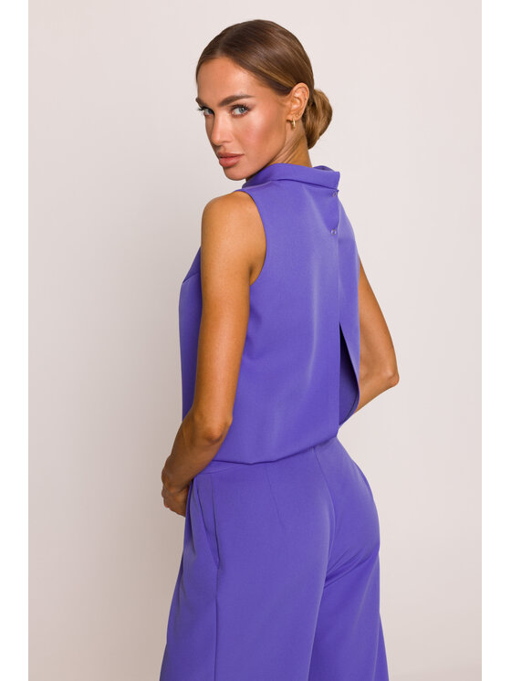 Made of Emotion Made of Emotion Kombinezon M382 Fioletowy Wide Leg