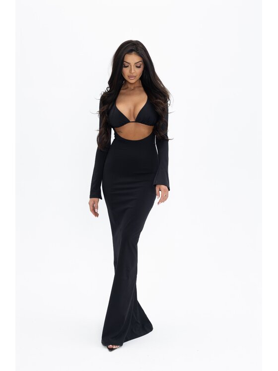 Love Saints Love Saints Sukienka dzianinowa L26LF-SU-K01 Czarny Slim Fit