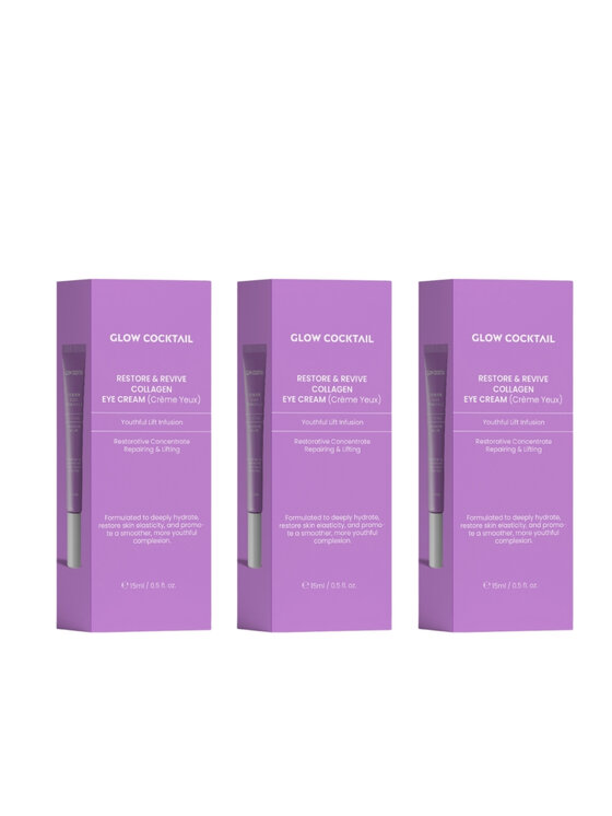 Glow Cocktail Glow Cocktail 3 x krem pod oczy Restore & Revive Collagen 15 ml Zestaw do pielęgnacji skóry