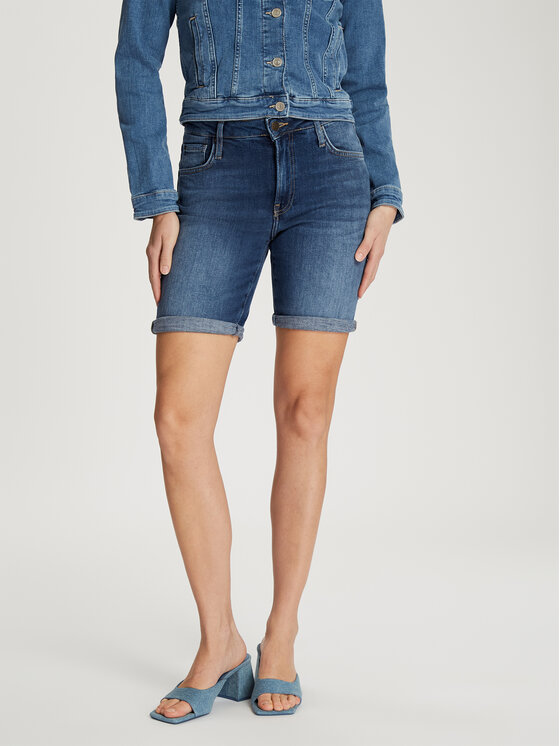 Cross Jeans Cross Jeans Szorty jeansowe A 619-010 Niebieski Slim Fit