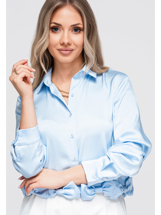 Ombre Ombre Koszula OW-SH-E0059 Niebieski Loose Fit