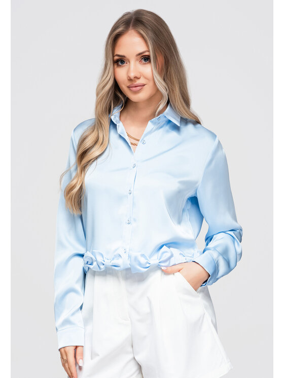 Ombre Ombre Koszula OW-SH-E0059 Niebieski Loose Fit