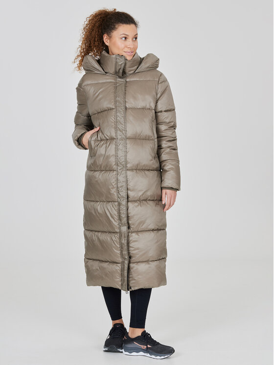Athlecia Vatovaná bunda Elly W Maxi Puffer EA233361 Hnedá Regular Fit