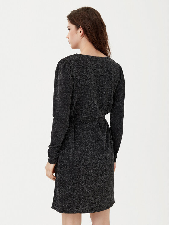 Vila Vila Kootud kleit Eleina 14100741 Must Regular Fit