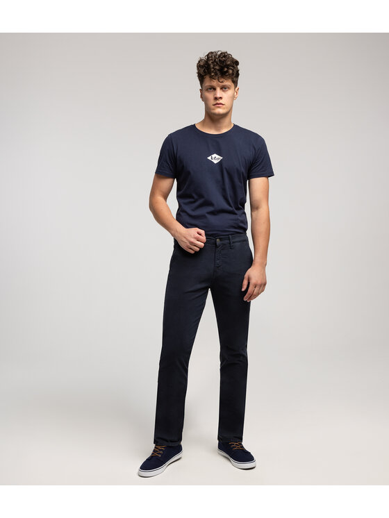 Lee Cooper Lee Cooper Chinosy LUKAS Granatowy Straight Fit