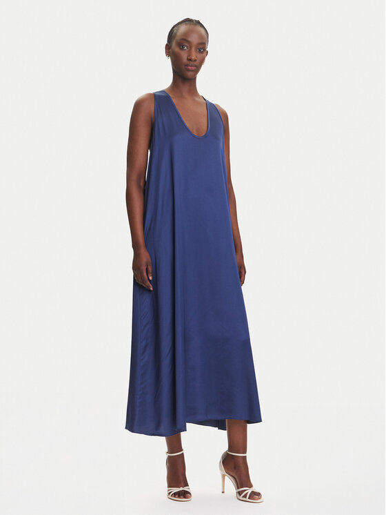 Fracomina Letné šaty FS25SD3005W64101 Tmavomodrá Relaxed Fit