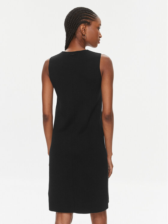 Calvin Klein Calvin Klein Úpletové šaty Extra Fine Wool Shift Dress K20K206899 Černá Regular Fit