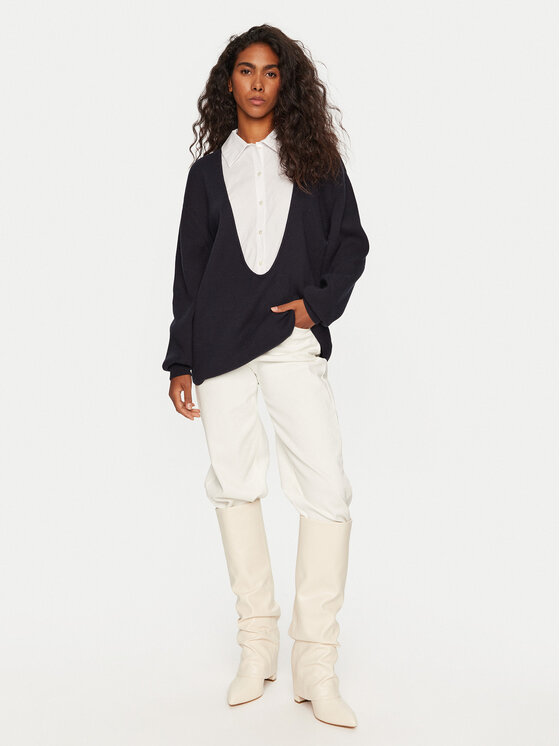 STAUD STAUD Sweter Coast R24P3137CC Granatowy Oversize