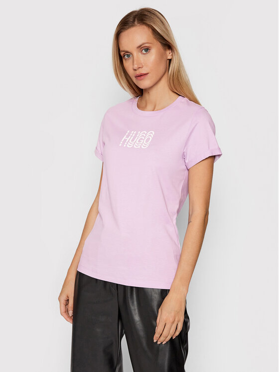 HUGO Hugo Marškinėliai Tee 11 50455711 Violetinė Slim Fit