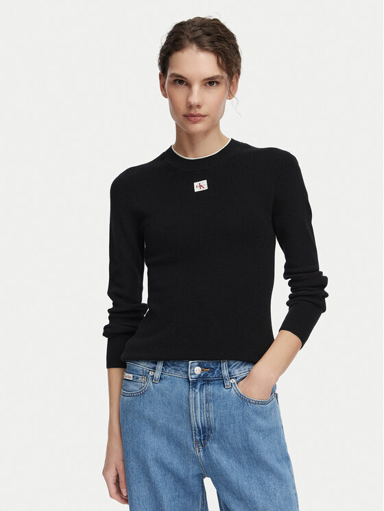 Calvin Klein Jeans Pulover LV047G309G Negru Regular Fit
