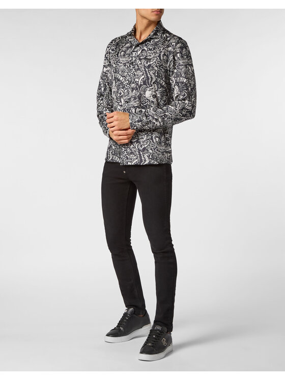 PHILIPP PLEIN PHILIPP PLEIN Košeľa 9775 Čierna Fitted Fit