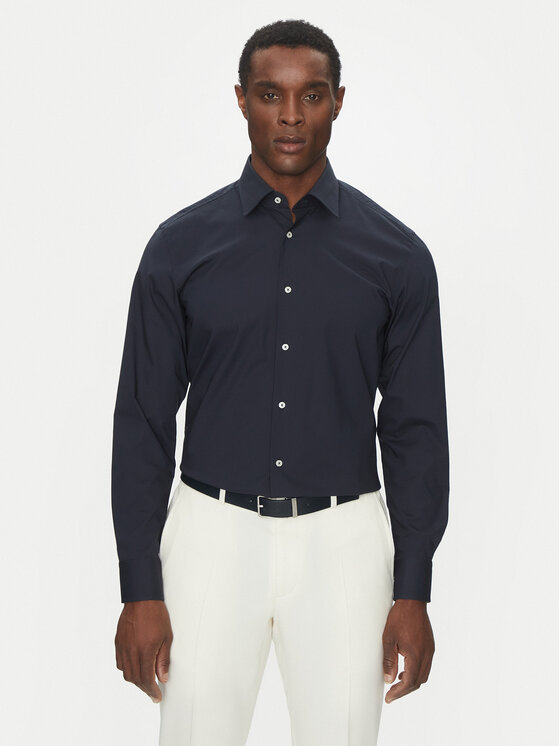 BOSS BOSS Cămașă H-HANK-kent-C3-214 50538949 Bleumarin Slim Fit