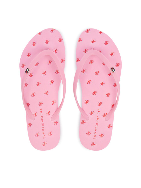 Tommy Hilfiger Tommy Hilfiger Infradito Repeat Logo Platform FW0FW09199 Rosa