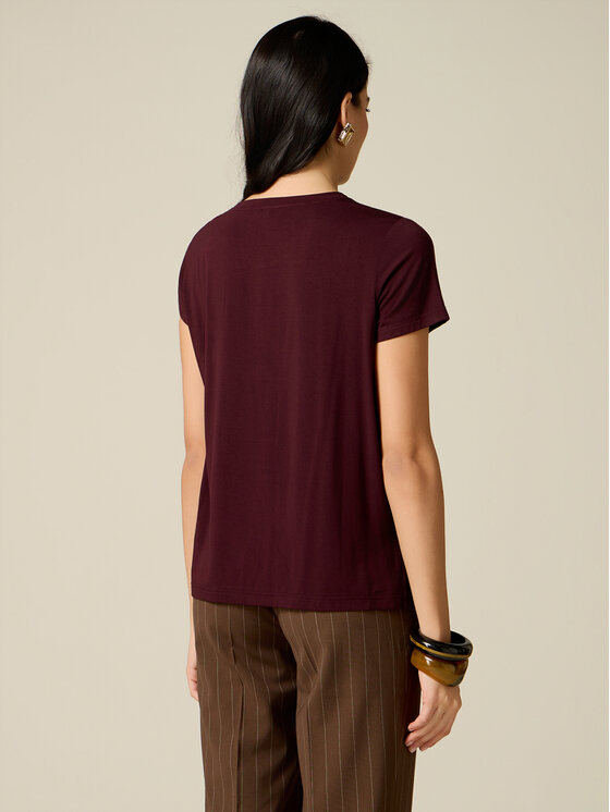 Oltre Oltre T-shirt G046J004570N029 Bordeaux Regular Fit
