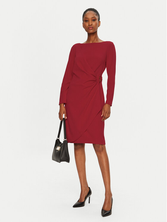 DKNY DKNY Koktel haljina DD4H1242 Crvena Slim Fit