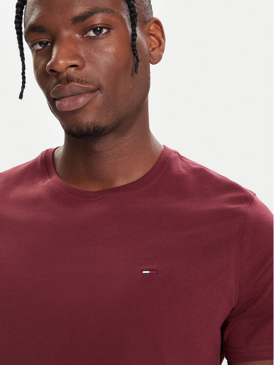 Tommy Jeans Tommy Jeans T-särk DM0DM04411 Bordoopunane Slim Fit