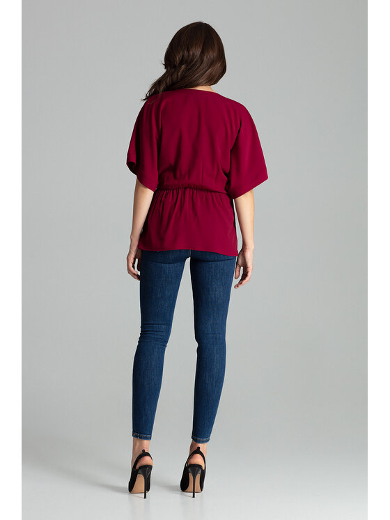 Lenitif Lenitif Blusa L063 Rosso Regular Fit