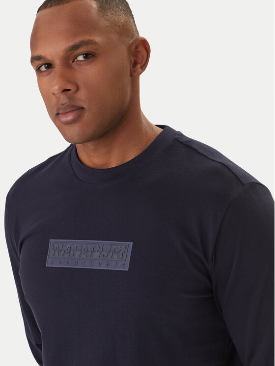Napapijri Napapijri S dlhými rukávmi S-Box Logo NP0A8BC5 Tmavomodrá Regular Fit