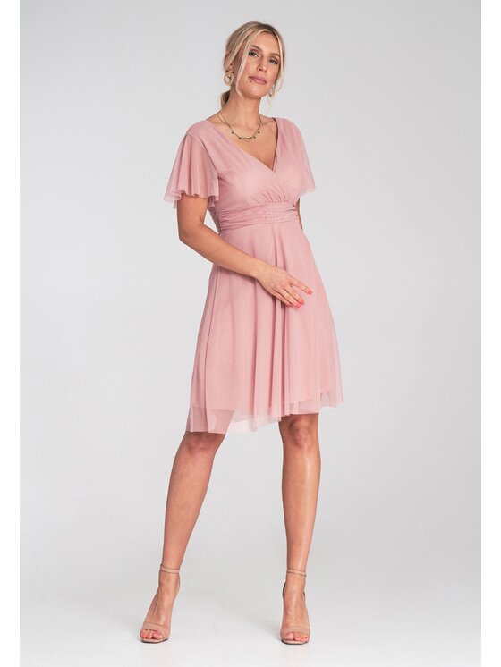 FIGL FIGL Koktejlové šaty M1206 Ružová Flared Fit