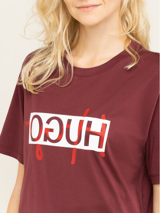 HUGO Hugo Marškinėliai Unisex Dicagolino 201 Vyšninė Regular Fit