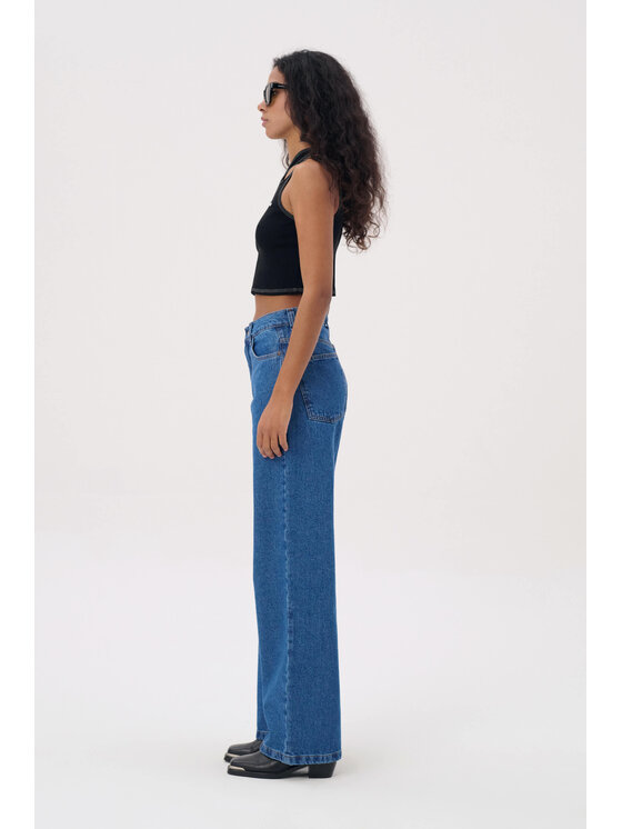 Misaga Misaga Top CROSSBACK RIB TOP Czarny Slim Fit
