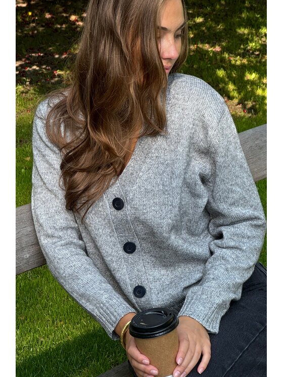 TeeShoppen TeeShoppen Kardigan 'Basic Collection' Szary Regular Fit